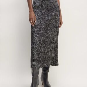 Everlane Black and White Midi Pencil Skirt